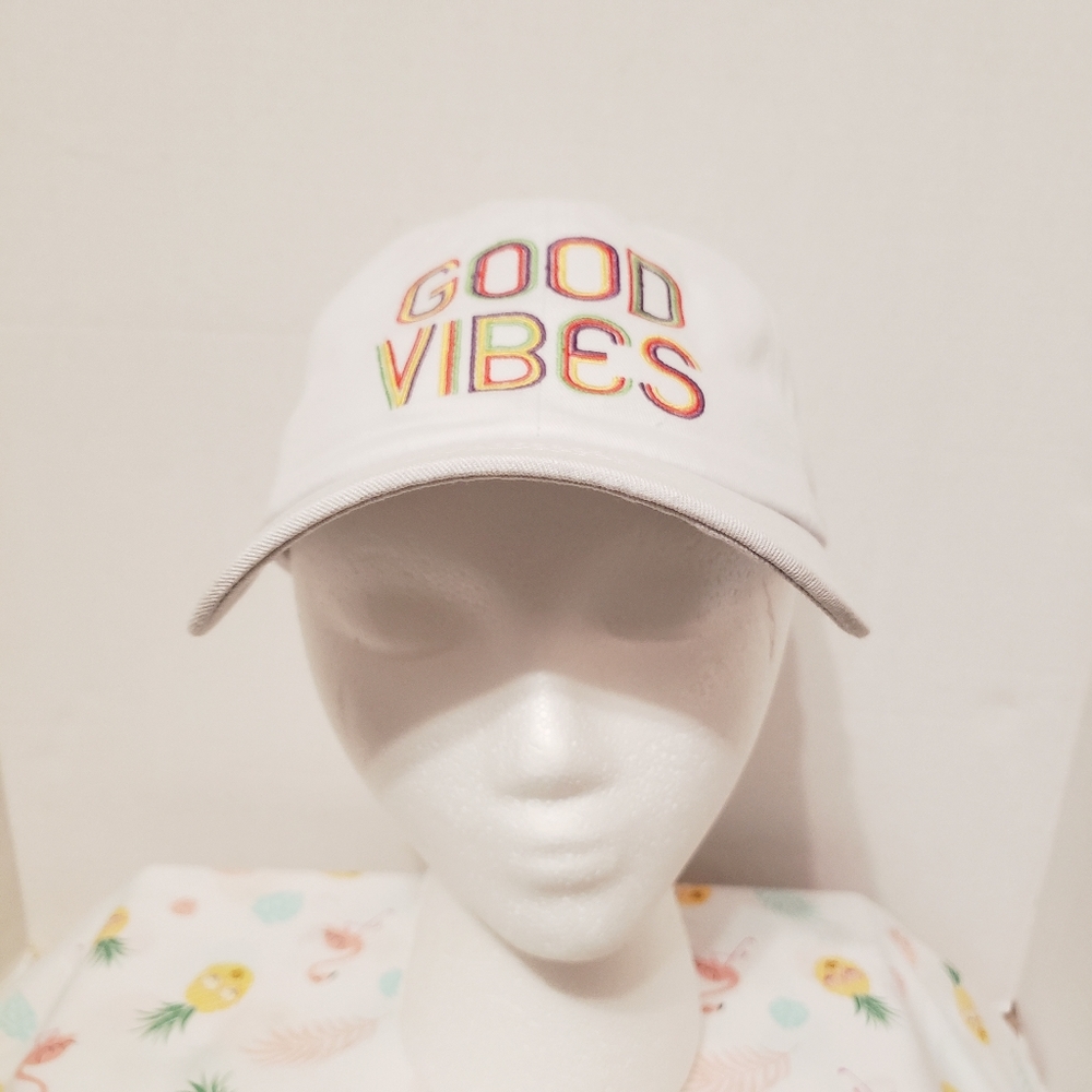 Southern Hooker Good Vibes White 100% Cotton Cap/Hat